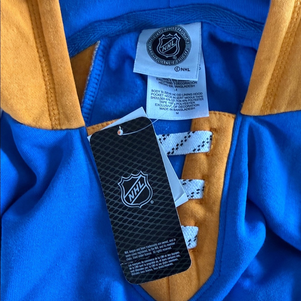 NHL St. Louis Blues Blue and Orange Hoodie Size Medium Unisex - Picture 5 of 5